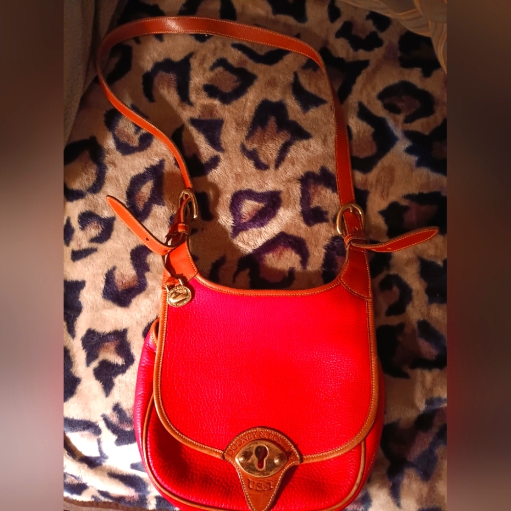 RED genuine Leather DB Vintage bag